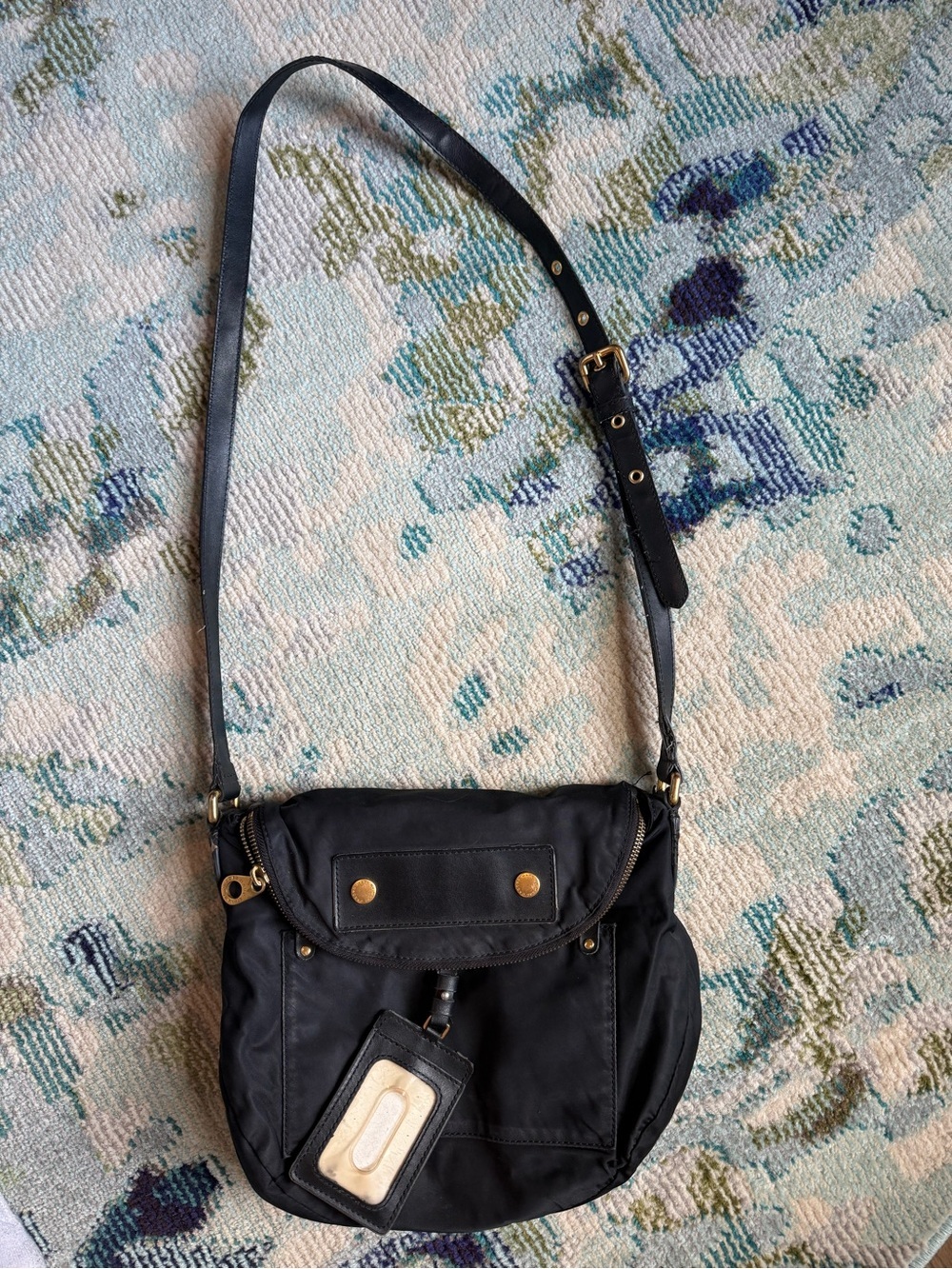 Marc Jacobs Black Crossbody Shoulder Bag with Gold Hardware